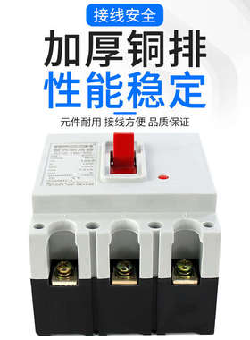 塑壳断路器DZ10-100/330 三相 三线380V100A 空气开关银点断路器