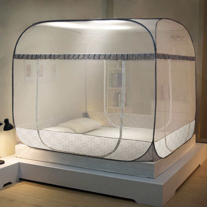 蒙古包蚊帐免安装家用新款防摔1.5/1.8m床加密加厚2.0米双人纹账,床上用品,蚊帐,淘宝优惠券,粉丝福利购,淘宝优惠卷