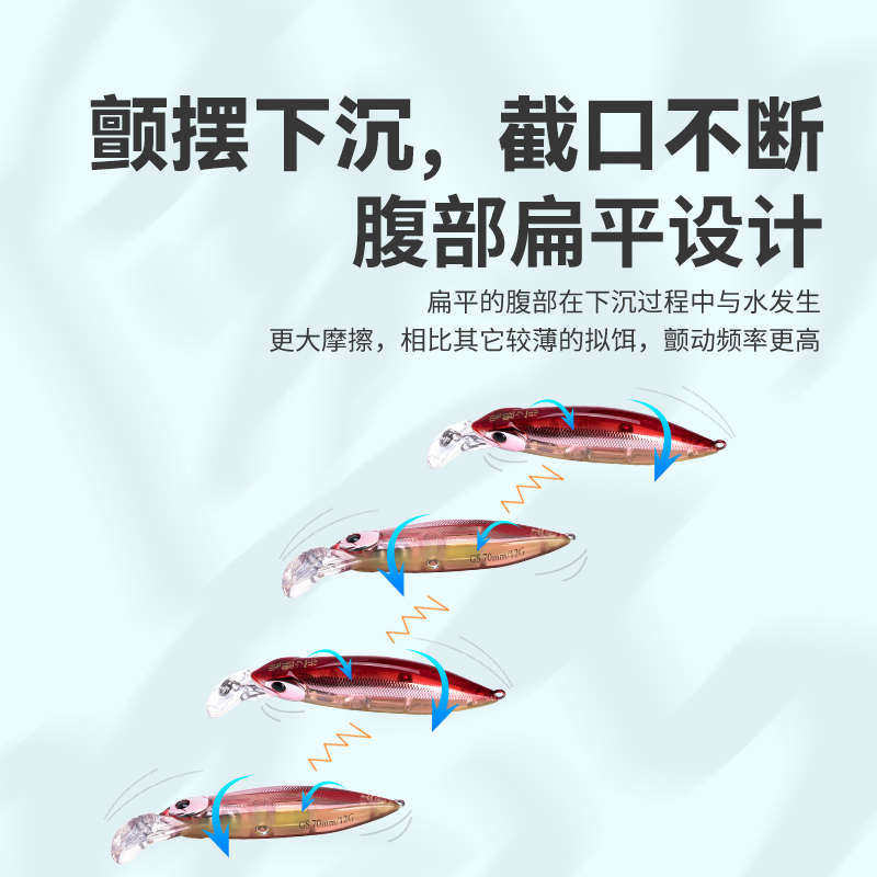 国王路亚 鬼魅之步颤摆噪音铅笔鬼步远投重心转移沉水翘嘴鲈鱼饵,户外/登山/野营/旅行用品,路亚饵,淘宝优惠券,粉丝福利购,淘宝优惠卷