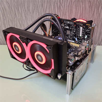 itx台式matx电脑X799机箱DIY透明亚克力atx简约开放式主板支架机