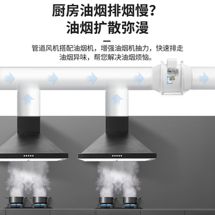 金羚管道风机160大风力抽油烟厨房排风扇6寸换气排气扇卫生间