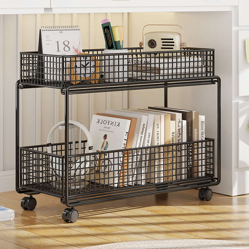 简易儿童书架置物架落地可移动桌下书桌收纳学生教室宿舍小书柜