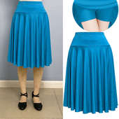 裙纯色中裙2024年新款 广场舞服装 半身裙夏季 中老年大摆裙垂感裙子