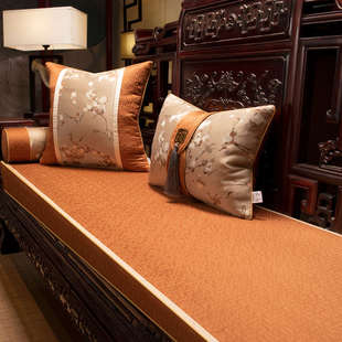新中式红木沙发垫坐垫套罩盖巾高档布艺靠背巾实木罗汉床垫子盖布