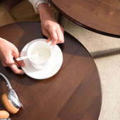 实木阳台桌组合休闲圆桌简约现代茶几客厅简易圆形边桌小户型桌子