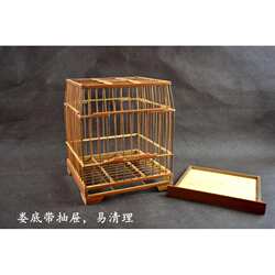 大欧鸟笼碳化靛颏红子绣眼玉鸟黄雀笼子成品全套大小号2种带抽屉