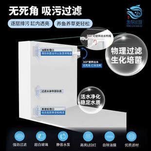 鱼缸过滤器内置小型水族箱室内桌面溪流缸过滤盒一体侧滤水草缸