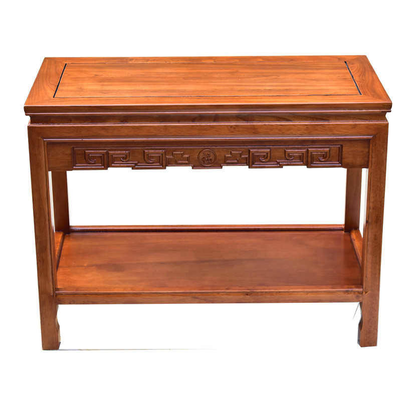 茶几小户型茶桌沙发边桌新角小桌子中式实木正方形客厅几双层榆木