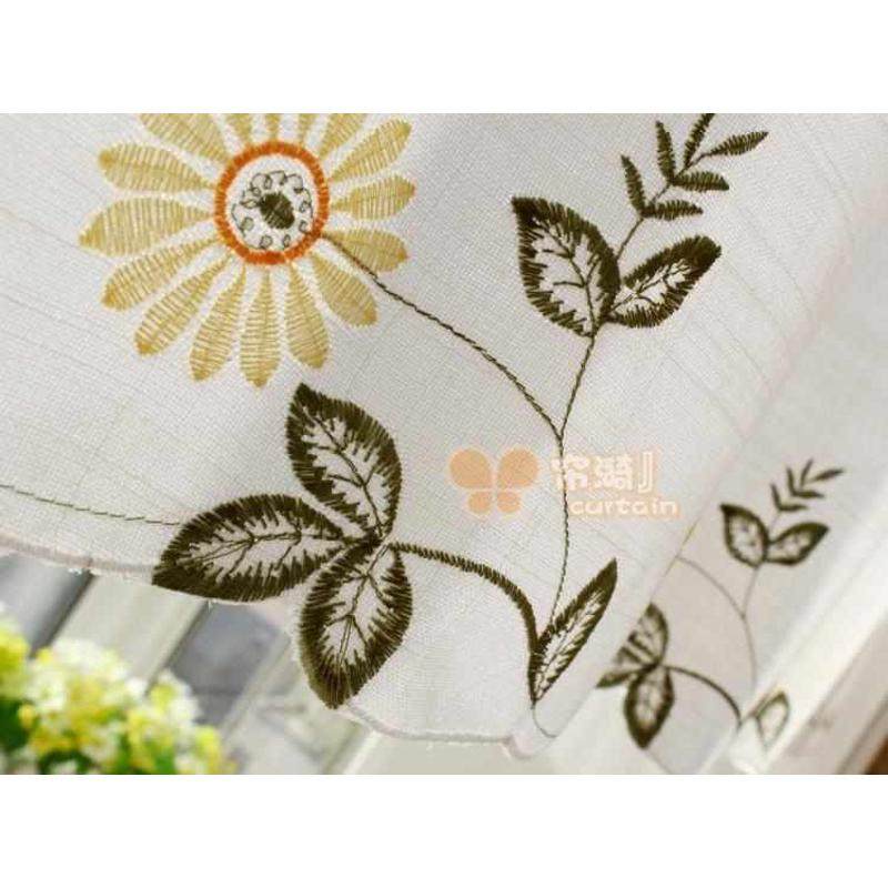田园雏菊清新厨房窗帘纱帘头成品咖啡帘短帘橱柜帘门帘半帘穿杆帘,居家布艺,成品窗帘,淘宝优惠券,粉丝福利购,淘宝优惠卷