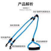 可拆卸两只狗一拖二牵引绳双头遛狗绳狗链子泰迪金毛小大型犬用品