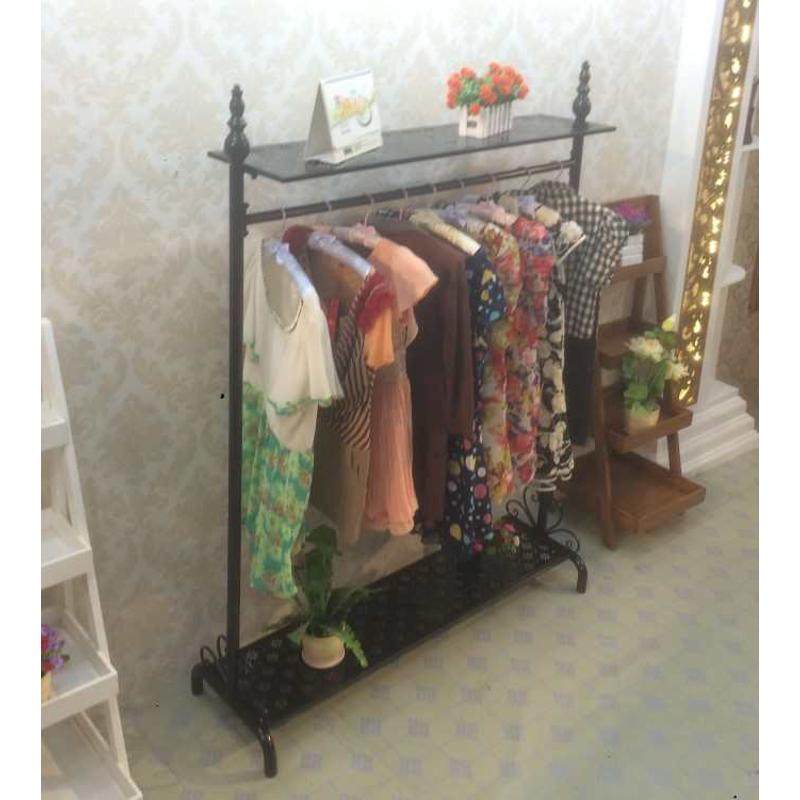 欧式铁艺衣帽架挂衣架落地卧室时尚白色创意服装简易服装店展示架
