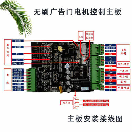 广告玻璃门配件电动门控制器主板无刷电机线路板小区门禁维修配件