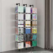 文化背景板互动装 饰翻转牌立方体旋转亚克力照片墙可替换组合相框