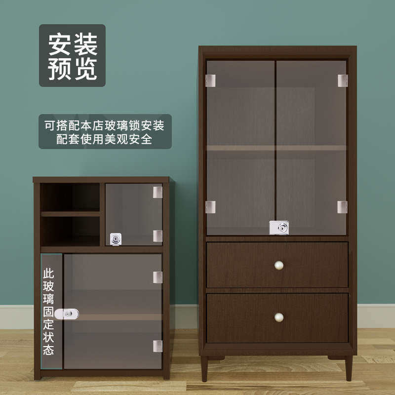 半盖玻璃柜门铰链开孔无框酒柜橱柜展示柜玻璃门合页90度固定夹