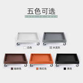 玄之祥石方形移动花盆托盘滑轮万向轮带轮底座仿水泥接水盘直销