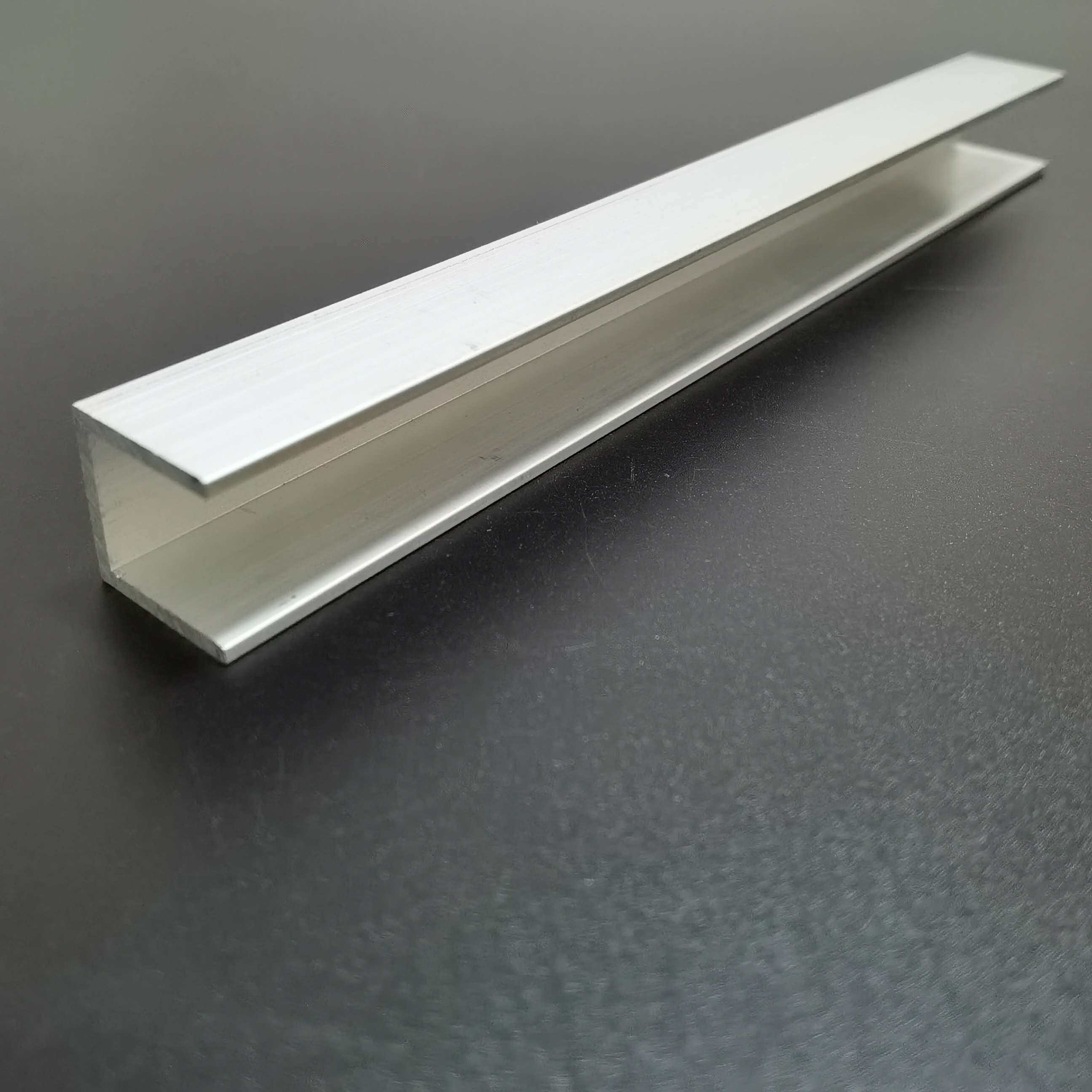 铝合金U型槽24*24*2mm内槽20mm导轨滑轨槽铝玻璃固定卡槽U型铝条