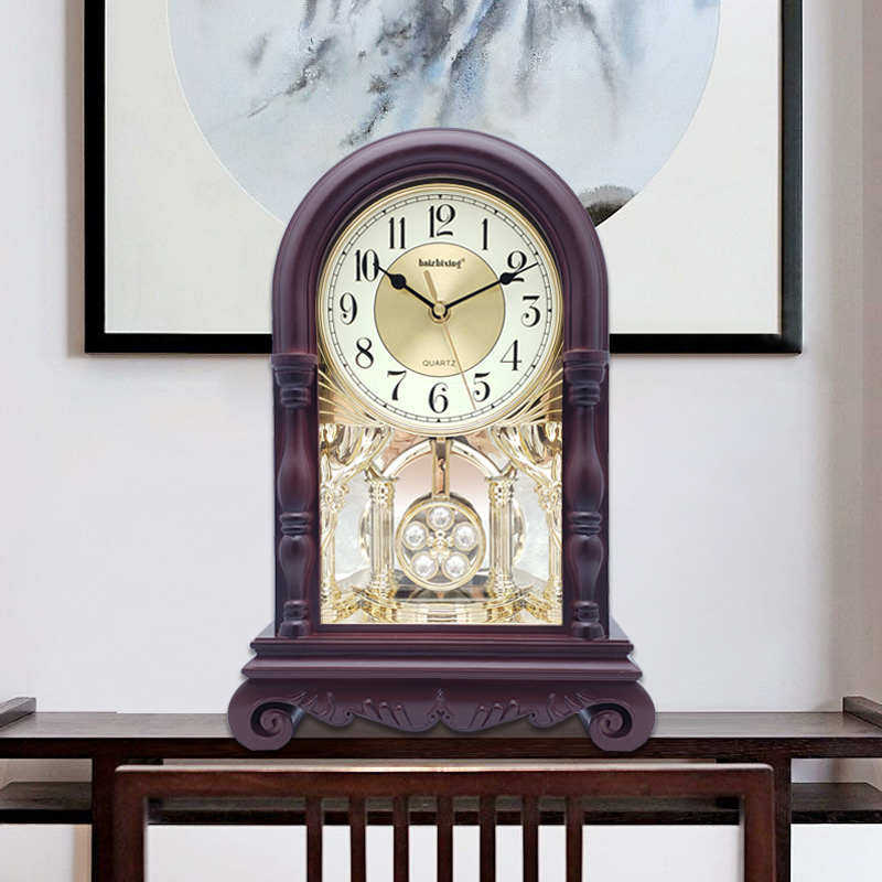 打点报时座钟台钟欧式复古客厅静音时钟卧室老式摆钟桌面装饰摆件,家居饰品,座钟,淘宝优惠券,粉丝福利购,淘宝优惠卷
