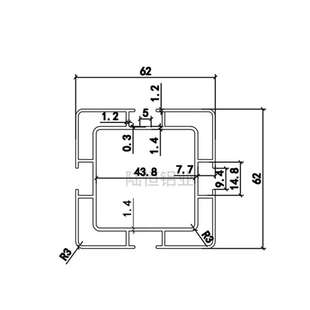 国标6262铝合金型材 62*62防静电流水线设备铝型材 6363升降套管