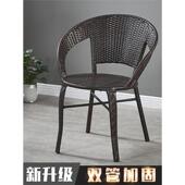 藤椅子靠背椅椅子腾椅家用小单人高级办公椅餐椅老款 单个高背庭院
