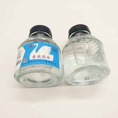 沪花402玻璃瓶强力粘胶 大号容量合成透明液体办公胶水带刷子150g