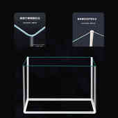 2025新款 玻璃热弯鱼缸带底座护角桌面客厅小型乌龟缸免换水水族箱