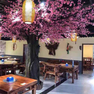仿真桃花树梅花枝树藤婚庆装饰许愿树假桃花酒店商场花艺客厅桃树
