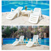 加厚折叠躺椅庭院酒店商用沙滩游泳池户外躺床椅子家用午睡塑料