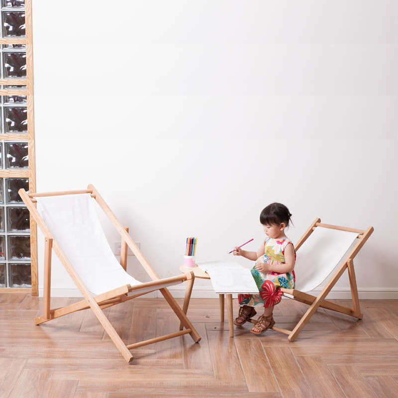 实木躺椅小号折叠椅子儿童户外摄影阳台民宿椅道具午休沙滩椅躺椅