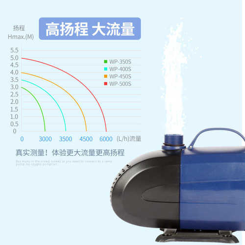 松宝鱼缸潜水抽水泵假山循环泵过滤器水陆两用WP-350S 400S 450S