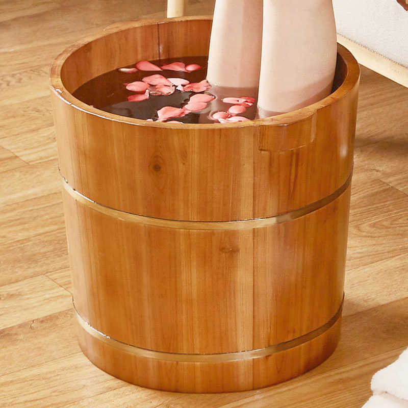 泡脚木桶家用木质脚盆40cm过小腿足浴桶木盆实木保温洗脚盆泡脚
