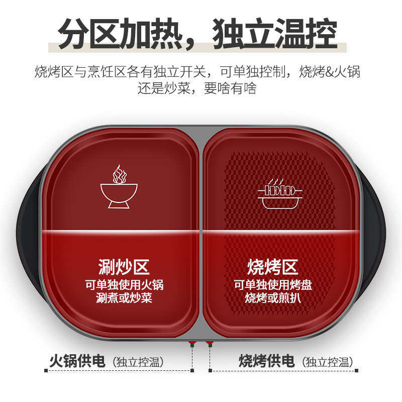 宿舍多功能小型火锅锅一体锅学生锅多用锅涮烤多功能锅烧烤小家用