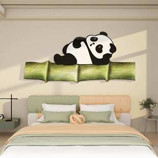 儿童房间布置装 饰卧室床头贴熊猫挂画改造洞门补神器遮丑墙面壁纸