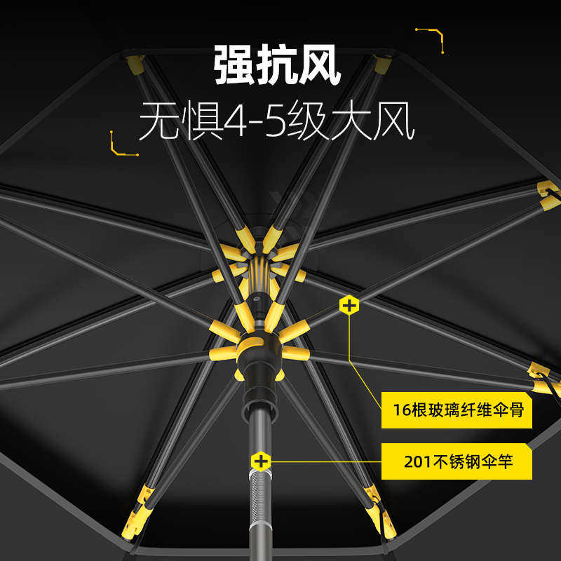 渔之源AK新款钓鱼伞大钓伞黑胶雨伞防晒渔伞户外垂钓遮阳防晒钓伞