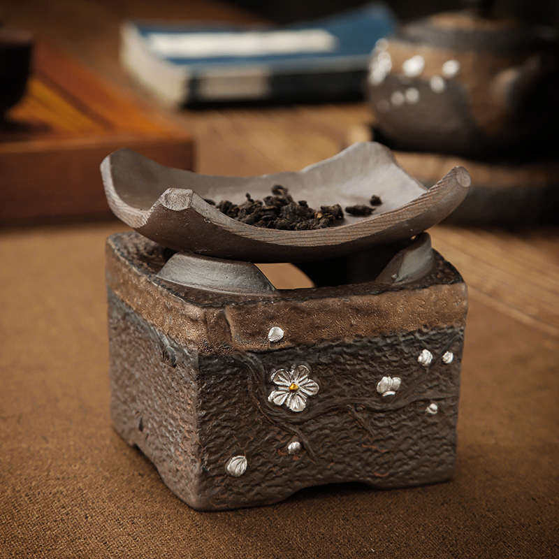 高档鎏银粗陶焙茶炉温醒烤煮茶台暖茶器小火炉蜡烛酒精灯加热底座,餐饮具,茶道/零配,淘宝优惠券,粉丝福利购,淘宝优惠卷