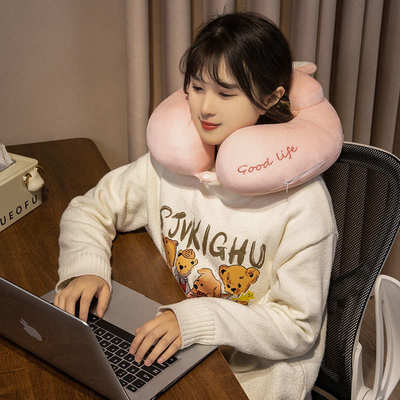 便携式U型枕开车旅行枕飞机睡觉脖子护颈枕孕妇女生可爱颈椎枕头