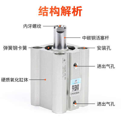 星辰气动ACQ薄型气缸CQ2B/20/32/12*16*40-10X25*35X60X50X75内牙