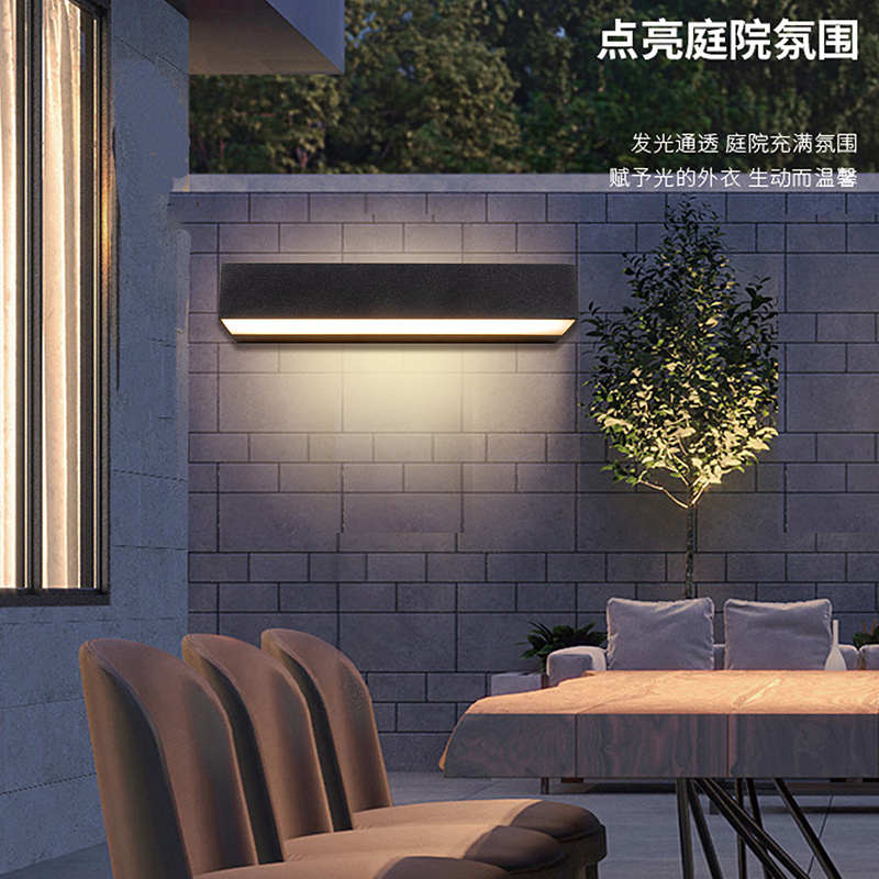 户外壁灯防水外墙别墅庭院室外门牌门口招牌简约太阳能长条洗墙