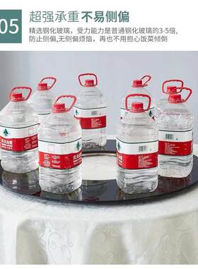 黑色烤漆火锅店酒店餐桌空心钢化玻璃转盘饭店圆桌电磁炉中间挖孔