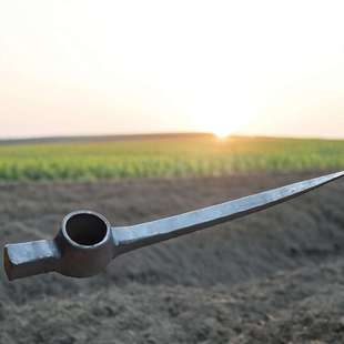 轨道钢锻打钉镐户外挖煤矿硬土石头地岩镐头尖锄头神器锰钢工具