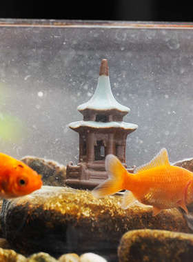 复古中式小亭子小塔国风摆件假山流水微景观园艺花卉盆景造景摆