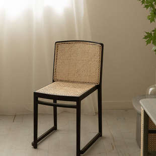 梵几藤甲叠椅 原木风实木餐椅 可堆叠设计 适用多种场合