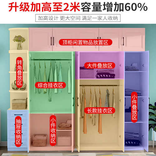 欧式衣柜现代简约经济型家用卧室组合带梳妆台三四五门简易大衣橱