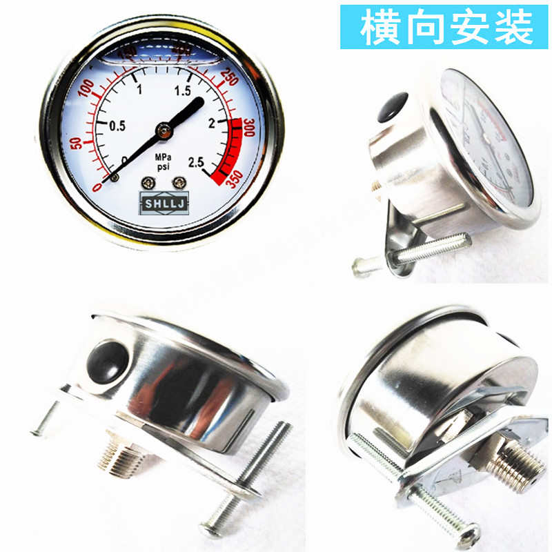 牙./分外2家用压力表/.水压不锈钢62 /1试表61.防震/5表0检测3mpa