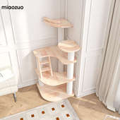 喵佐实木猫爬架猫窝猫树一体曼基康矮脚猫墙角猫架基础款 ag221001