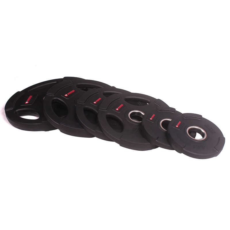 TTCZ天然包胶三孔手抓大孔杠铃片 奥杆哑铃负重训练 健身房竞技