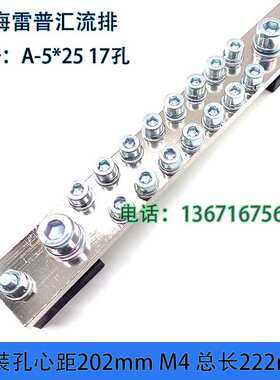 上海雷普小母排 铜牌 汇流排 A5*25-11K/13K/15K/17K/21K/25K孔位