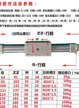 磁偶式无杆气缸CY3B/CY1B32-100/200/300/400/500/600/1000RMS