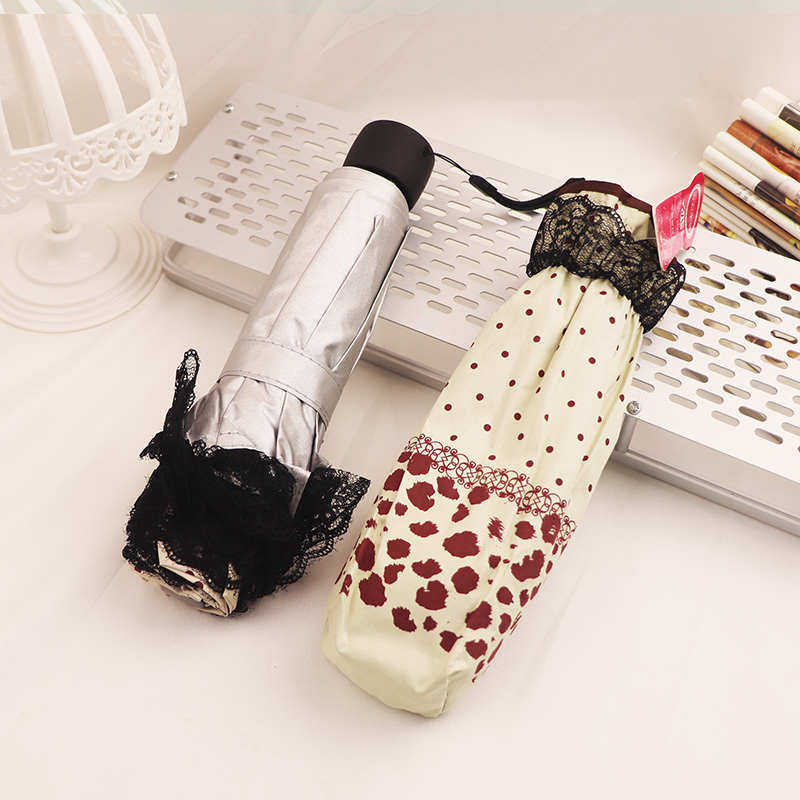 蕾丝花边伞银胶遮阳伞豹点晴雨两用伞豹纹女士太阳伞折叠防紫外线