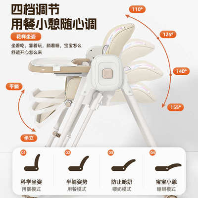宝宝餐椅儿童吃饭椅子多功能家用婴儿座椅儿童成长型餐椅睡觉摇篮
