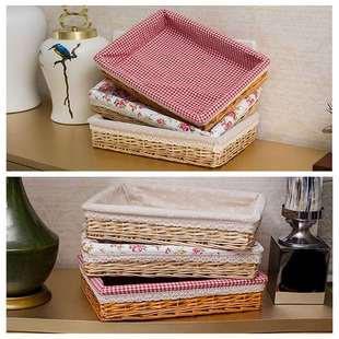 包邮柳编藤编收纳筐食品筐面包篮田园 编织筐水果筐零食筐展示